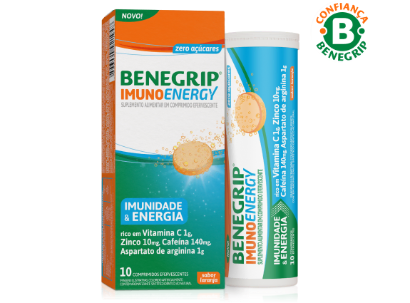 Imagem da embalagem de Benegrip Imuno Energy.