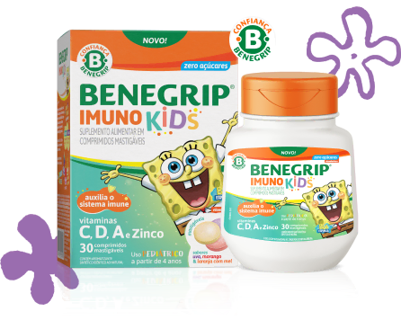 Embalagem do Benegrip Imuno Kids.